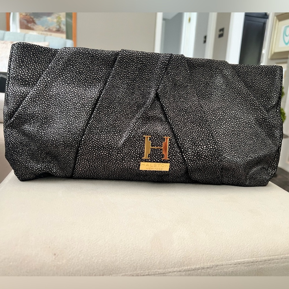 Beautiful Halston Heritage leather clutch